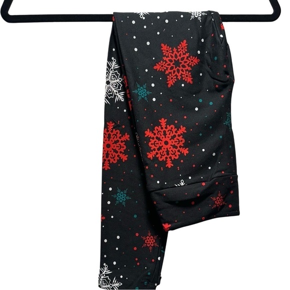 JR TWEEN NEW LulaRoe Soft Leggings One Size Juniors 8-16 Snowflakes Christmas - Picture 6 of 12